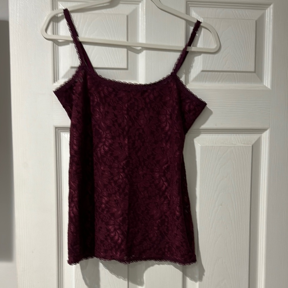 White House black market Red Sleeveless Fitted Camisole Top  size s